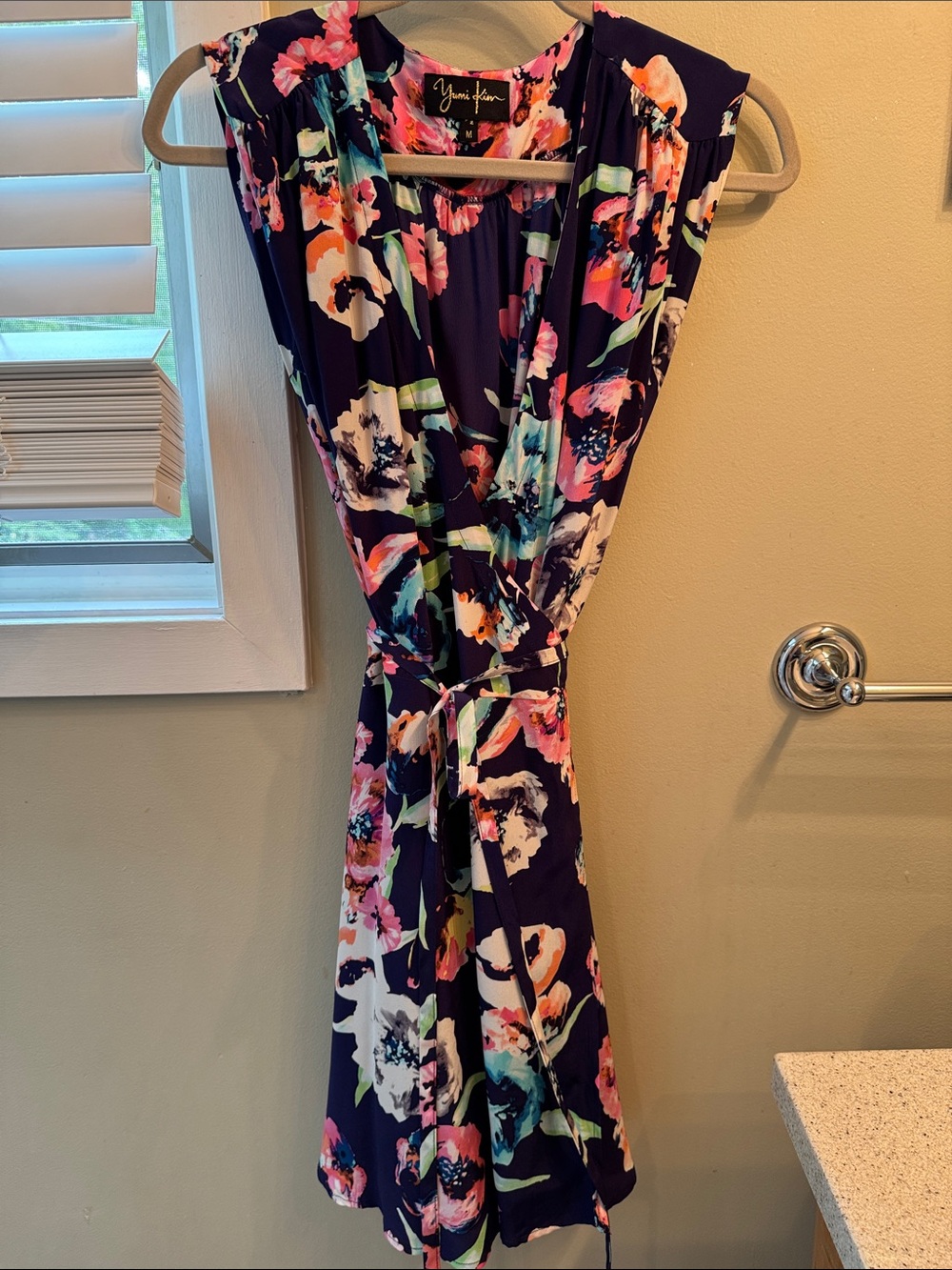 Yumi Kim Purple Floral Wrap Dress with Multicolor Blooms